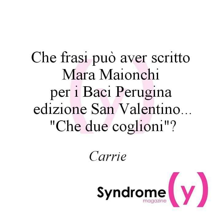 #maramaionchi #SanValentino #baciperugina #bacio
<a href="/carrierossa/">Alessandra Zucca</a> per <a href="/Syndrome_Mag/">Syndrome Magazine</a>
 <a href="/PeruginaChocoS/">Perugina Chocostore</a> 
syndromemagazine.com