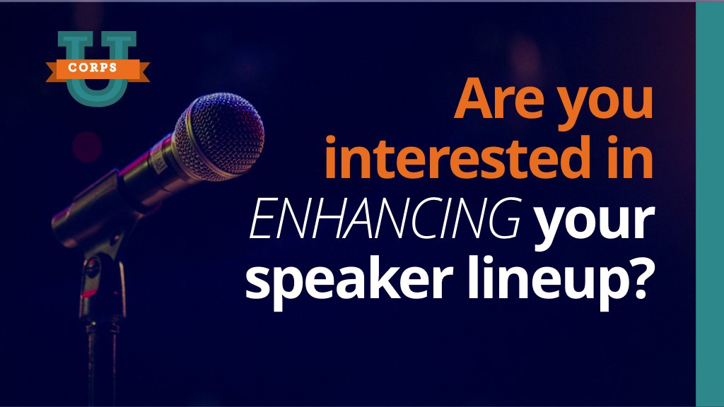 StrategyCorps's tweet photo. See if we’re a good fit by learning more about our presentations and speakers! https://t.co/5ivqmLTyr9
.
.
#strategycorps #speaker #speakerlineup #corpsu #learn #presentation #requestaspeaker #conferences https://t.co/YGPKOOd0s5