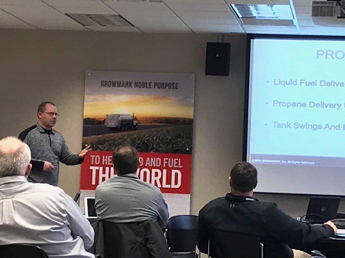 SteveKubsch's tweet photo. Mike Davis updating the Energy Managers about the Tank and Truck Center Services. #goodcommunications, #GROWMARK https://t.co/f8l49iwwBW