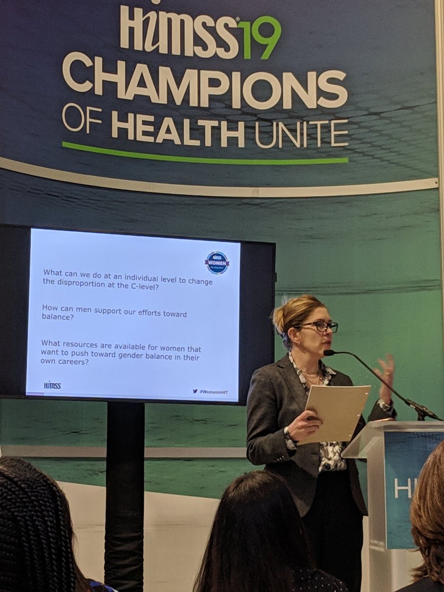 #WomeninHIT session at #HIMSS19 with @drstclaire and others women leaders sharing data, tips and mentoring opportunities.
