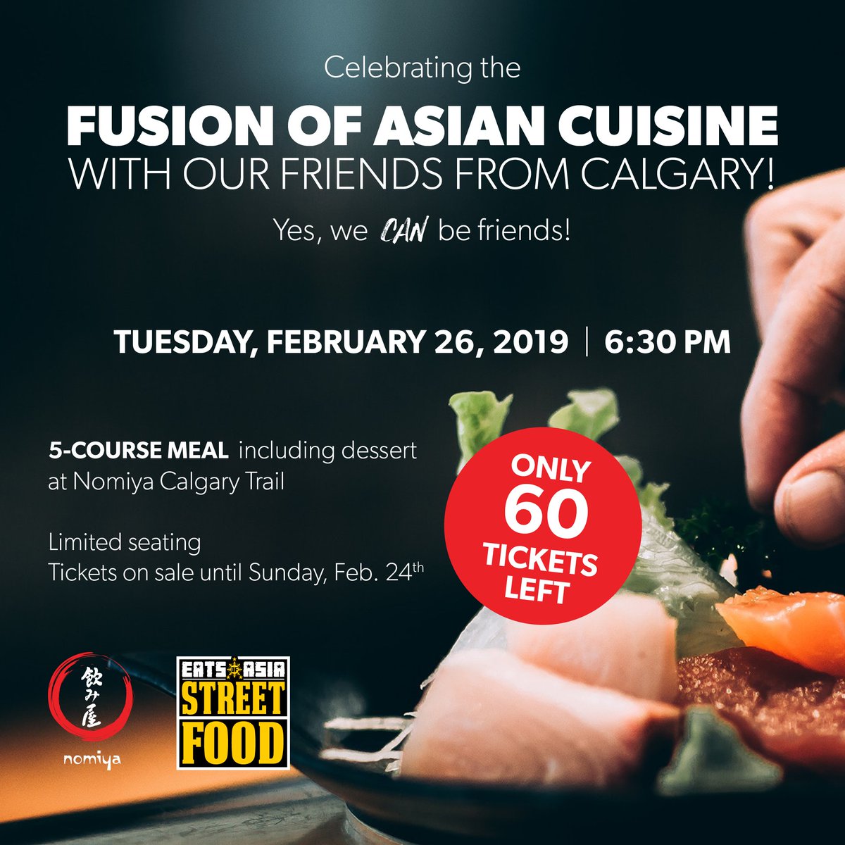 NomiyaJapan's tweet photo. A Collaboration Dinner You Don't Want to Miss! Nomiya and @Eatsofasia are Celebrating the Fusion of Asian Cuisine on February 26th - https://t.co/22o2J2zmct https://t.co/pc6mZMVIKe
