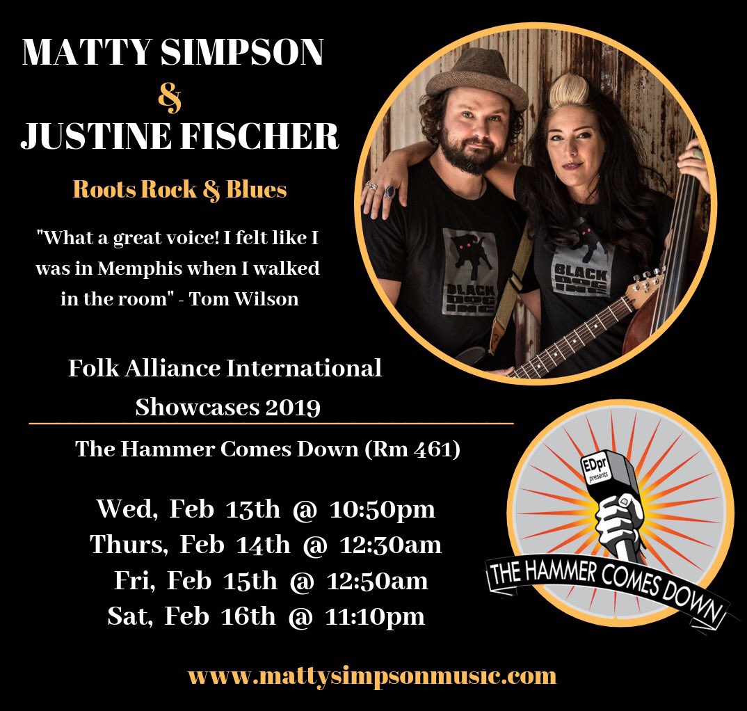 Getting ready to go to #Montreal with <a href="/thebassmachine/">Justine Fischer</a> for the <a href="/folkalliance/">Folk Alliance</a> tomorrow as part of the Hammer Comes Down team. Looking forward to meeting new people and seeing what it’s all about. Please share my post if you know anyone who will be in the area!