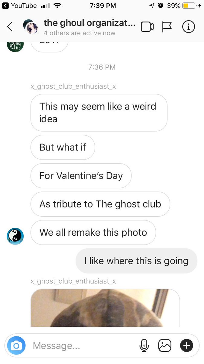 alxdec's tweet photo. Hey guys so I know most of you don’t know who @TheGhostClubUs is but they are a really cool band and it would be really cool if you guys remakes that photo and used #wholesomeghostie on ig ❤️❤️ https://t.co/SJhVYBgegI