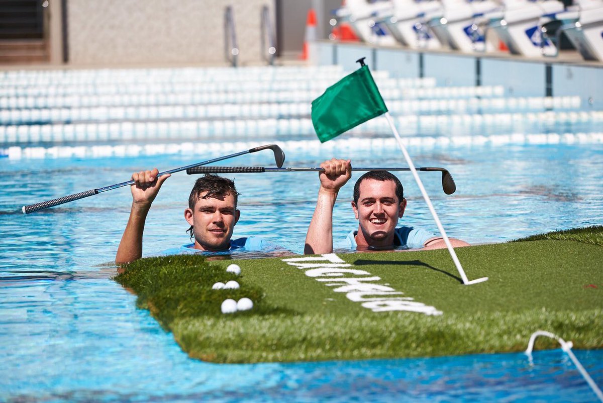 au_tla's tweet image. On Monday, the ISPS HANDA World Super 6 splashed into #Perth. 

A @TAGHeuer timepiece was on the line for 3 pros as they chipped towards a floating green ⛳️

Check out all the action at Lake Karrinyup Country Club this weekend!

@worldsuper6perth #WS6Perth #justanotherdayinwa