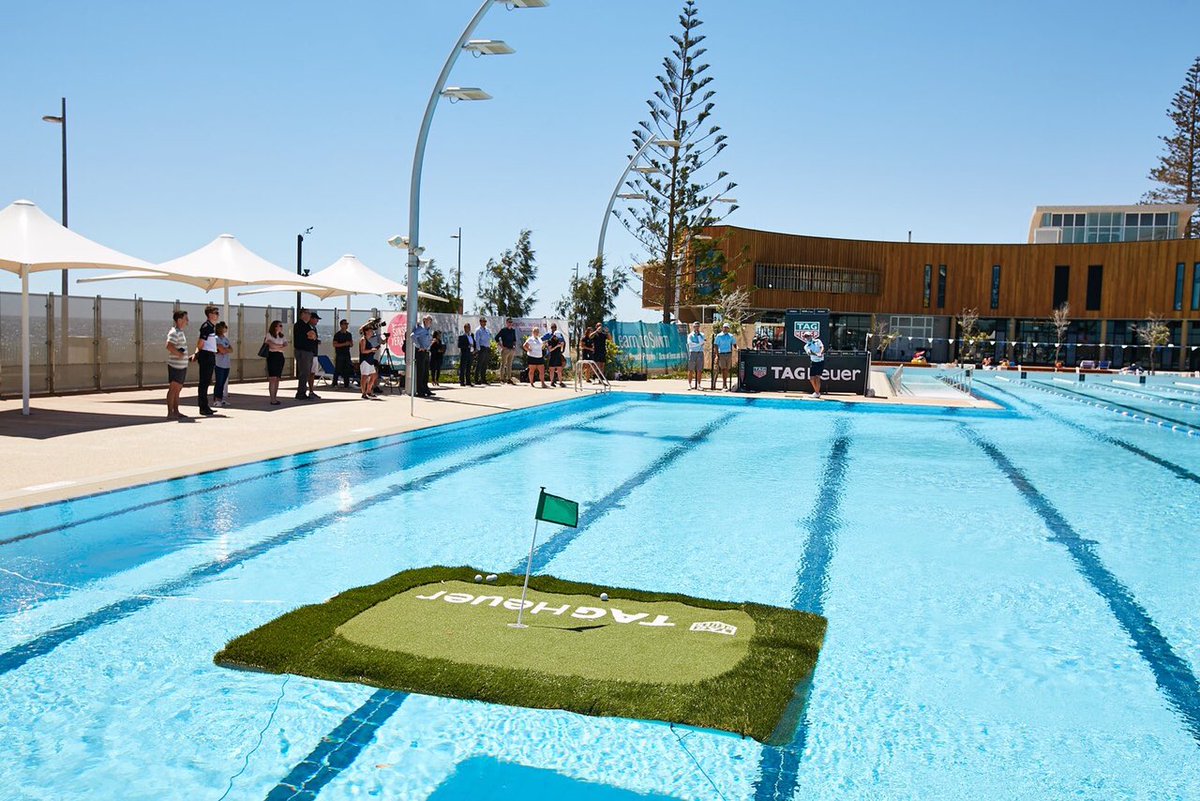 au_tla's tweet image. On Monday, the ISPS HANDA World Super 6 splashed into #Perth. 

A @TAGHeuer timepiece was on the line for 3 pros as they chipped towards a floating green ⛳️

Check out all the action at Lake Karrinyup Country Club this weekend!

@worldsuper6perth #WS6Perth #justanotherdayinwa