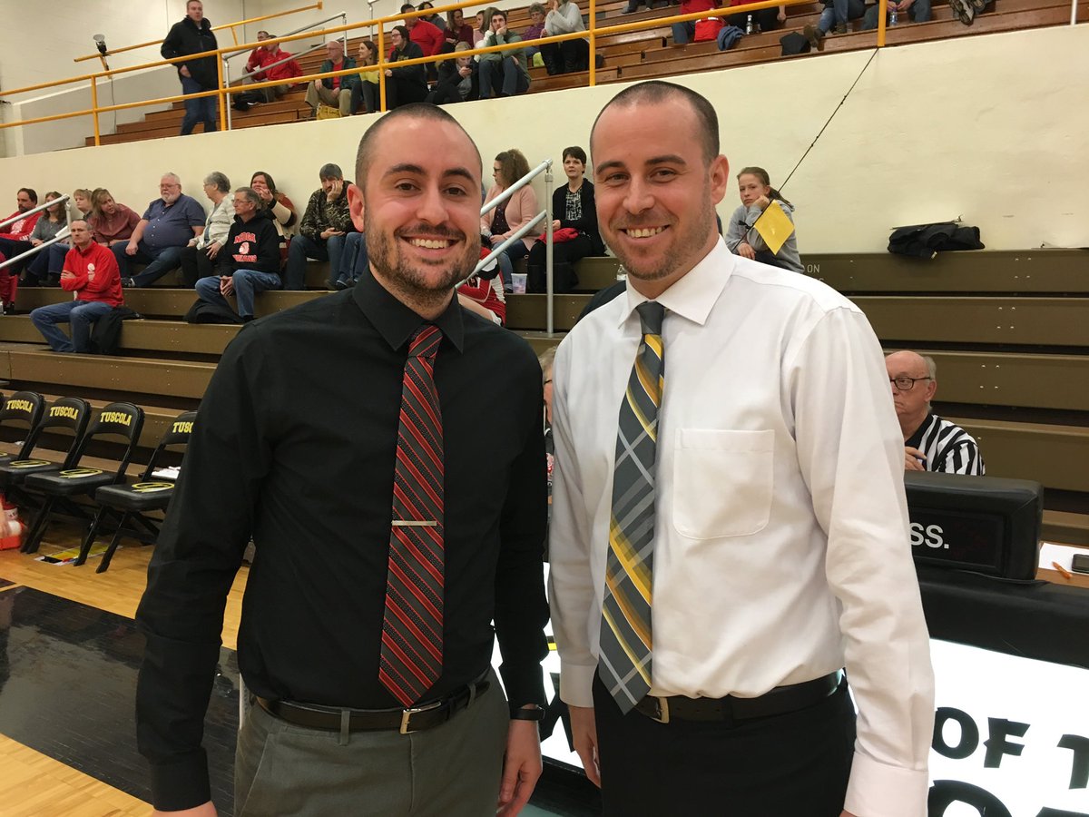 We are so confused.  We know Neoga is playing #Tuscola, but which coach is which? #GoodSports