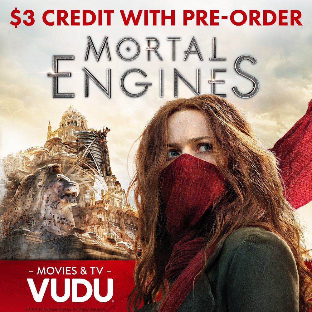 Pre-order MORTAL ENGINES on Vudu and receive a $3 credit towards your next purchase.
uni.pictures/MEVudu