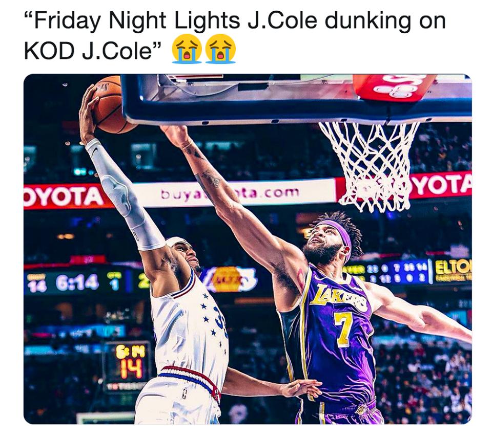 Tobias Harris dunking on JaVale McGee is J.Cole ception.(Via. 