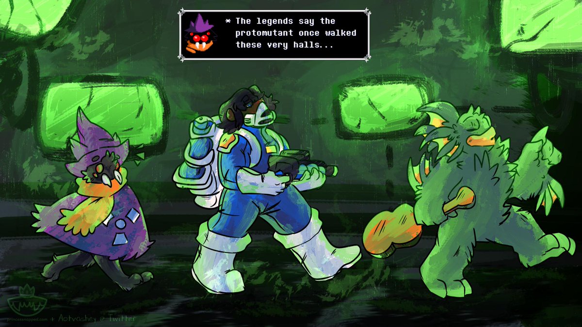 ExtraDeto's tweet image. This is the legend of
-= PROTO RUNE =-

@Princessnapped, @Aotvashey, and I finished a #Deltarune / #NuclearThrone
crossover colab!!
Where was the world without Ralsei but as a crystal spider?