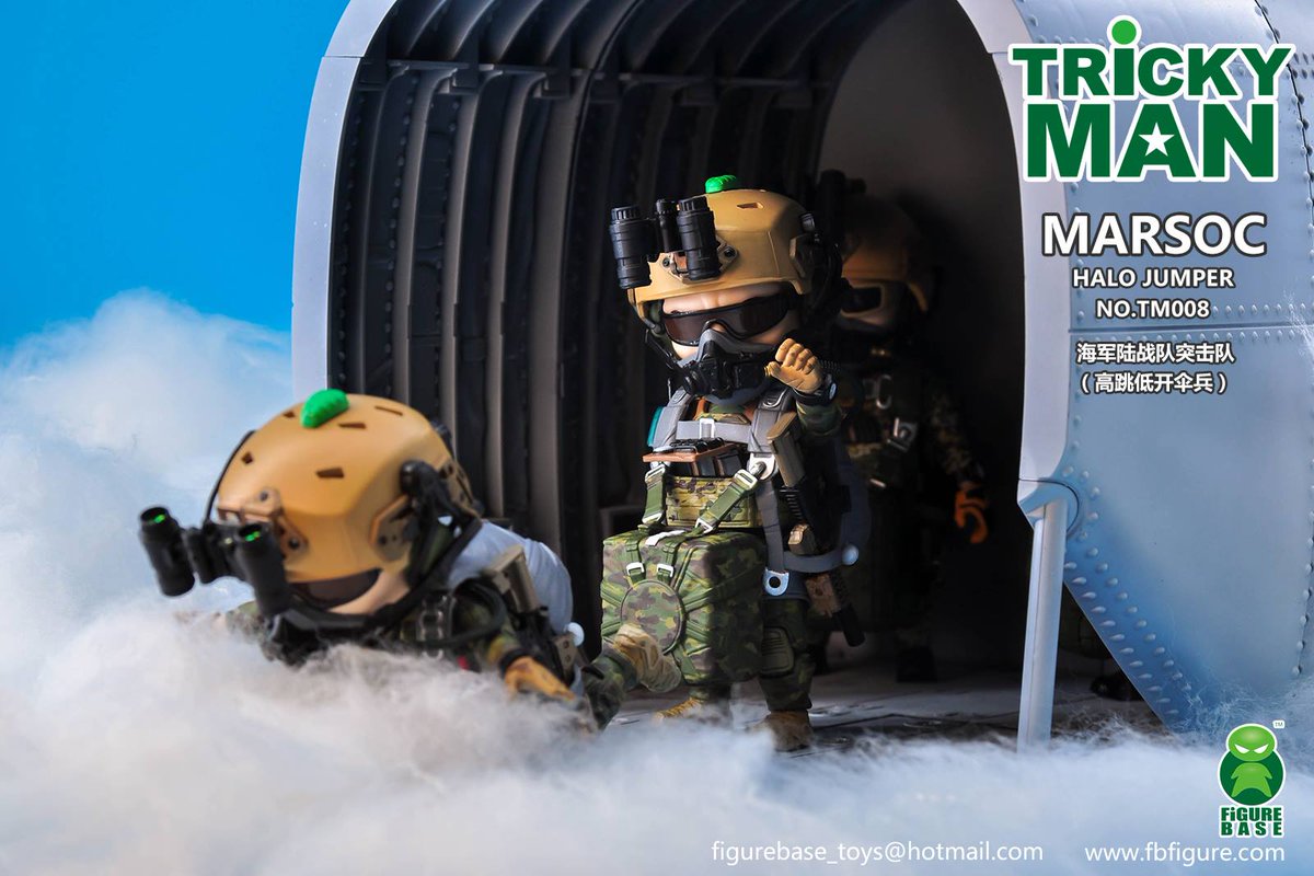 figurebase's tweet photo. TRICKYMAN NEW SERIES
(MARSOC HALO JUMPER )
NO.TM008 (ETA:Mar 2019)
#marsoc #marine #halojumper #airborne #actionfigure #figurebase #trickyman #jumper #toys #newproducts #military #army #soldier #figurine #poptoys #gifts #newseries https://t.co/zcdkVJftt8