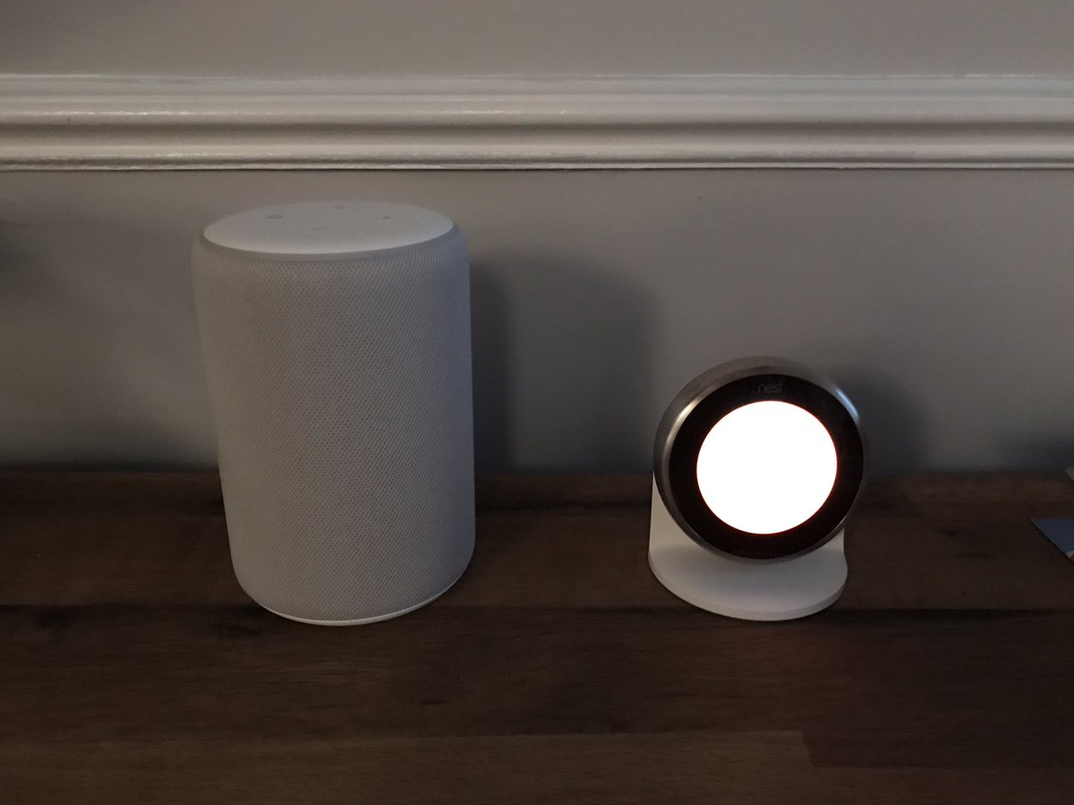 KatPointon's tweet image. New @nest thermostat and @amazonecho doing some bonding 💕 #smarthome #nestlearning #alexaskills