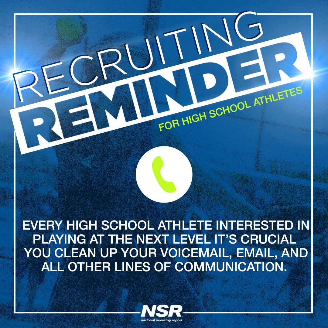 nsrnow's tweet photo. Today's NSR #RecruitingReminder is for every high school athlete looking to play at the next level! https://t.co/O7iwyO6xL1