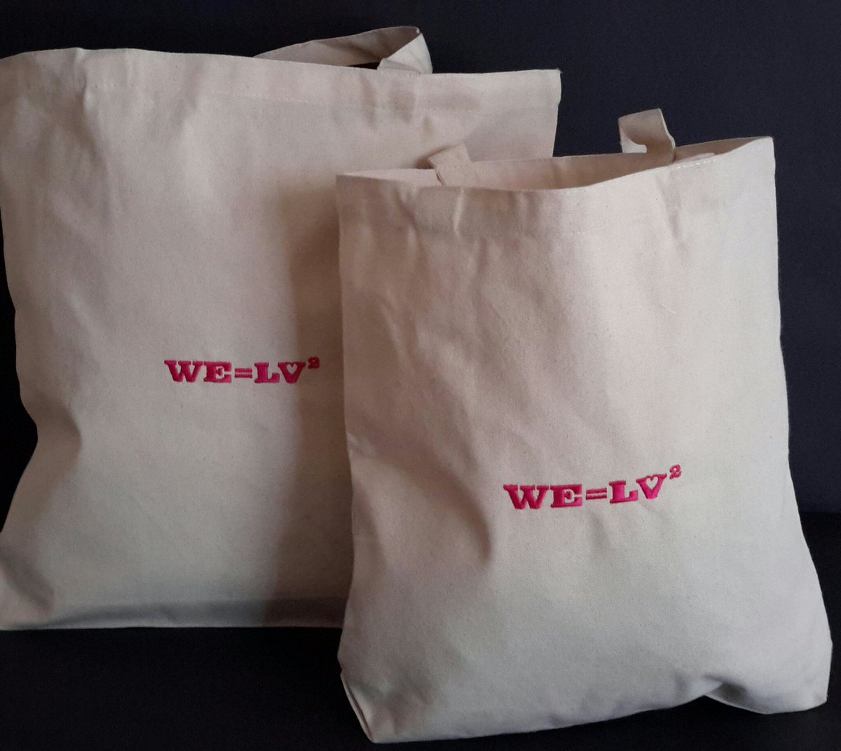 welvtwo's tweet photo. WE=LV2 Cotton Canvas Tote Bags w/Embroidered WE=LV2 Logo in Neon Pink https://t.co/sH9S5qKBum  #tuesday #totebags #love #Pink #buythisnow #totefulloflove #weequalslovesquared ❤️💜👜 https://t.co/SqBdDVDjIm