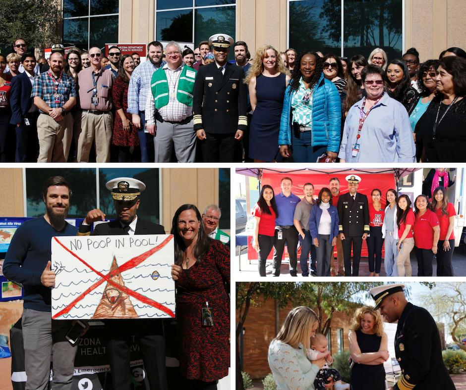 AZDHS's tweet photo. Our #publichealth employees are always working behind the scenes to improve the health and wellness of the people of Arizona. We are happy for the chance to share our successes with @Surgeon_General. https://t.co/0BWgv0kPBe @drcarachrist https://t.co/piVLcSHOo8