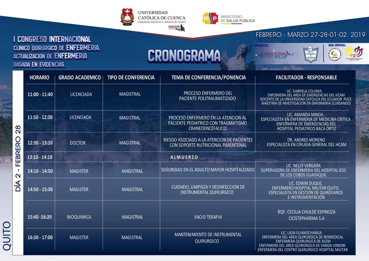 RedEnf_Ecuador's tweet photo. ➡️ I CONGRESO INTERNACIONAL CLÍNICO QUIRÚRGICO DE ENFERMERÍA - ACTUALIZACIÓN DE ENFERMERÍA BASADA EN EVIDENCIAS ⬅️
🔻Critical Care Group🔻
👉 PARA ENFERMER@S 🏥
👉 Actualización en Enfermería 🤝
👀🙋♀️🙋♂️ Si vas de parte de #RUNEEE recibes el 10% de descuento 🤓😉 https://t.co/fSTtrm79dx