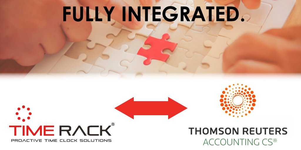 timerack's tweet photo. Are you a client of @thomsonreuters? Our Time & Attendance integration with #AccountingCSPayroll enables automated, real-time sharing of HR payroll information between accountants and their clients. #CPAs #TimeRackServices https://t.co/TEwK5X34iu https://t.co/Y7fHAd0tJb