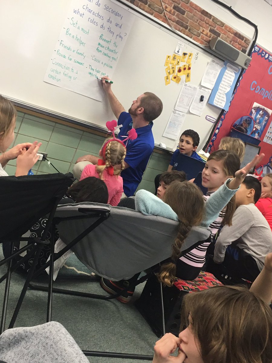 MeghanKeefer's tweet photo. 3rd graders learn about the roles of secondary characters and then jump into book clubs to find and discuss. Woah! #deepthinkers #engageD64 #D64smiles #readingworkshop https://t.co/vD26xMaUK2