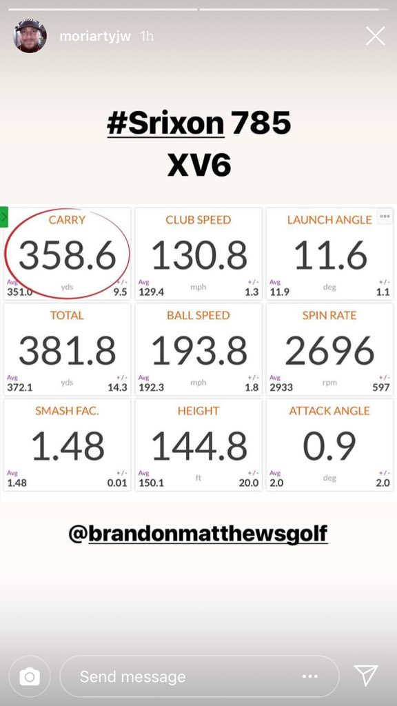 Just a little driver testing today for <a href="/B_Matthews12/">Brandon Matthews</a> <a href="/WebDotComTour/">Korn Ferry Tour</a> <a href="/suncoastclassic/">The Suncoast Classic</a> 

<a href="/SrixonGolf/">Srixon</a> z785 driver and Z star XV golf ball.