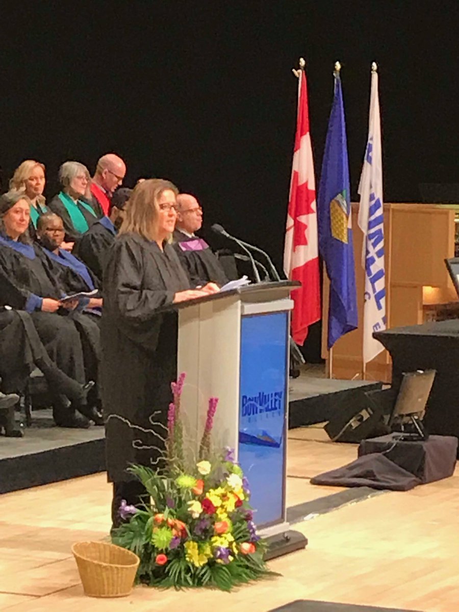 karenmeadespr's tweet photo. Building strong communities is a common theme at Bow Valley College as @CarleneDonnelly gives keynote at convocation. #BVC2018 @CUPSCalgaryAB https://t.co/TJUqHEnByc