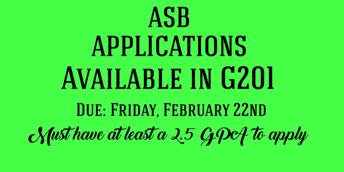 Pick up an ASB application today! 🐾