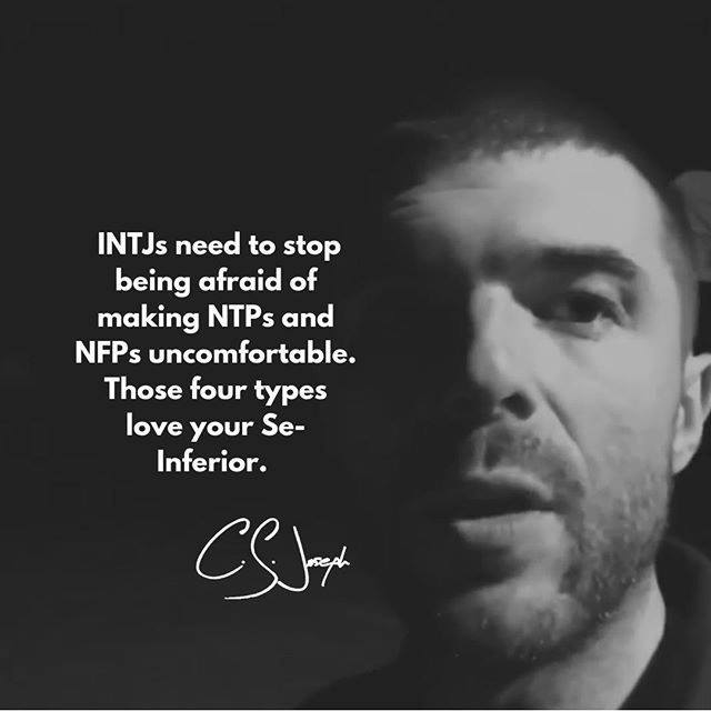 CSJosephLife's tweet photo. Or, if you are an #NTP or an #NFP, tell your #INTJ that they can't possibly make you feel uncomfortable so they can stop being afraid. #Understanding #Psychology #Personality #Nature #MBTIypes #MBTI #INTP #ENTP #ENFP #INFP #Behavior — view on Instagram https://t.co/HfX12XCjv3 https://t.co/LNjXvFEICv