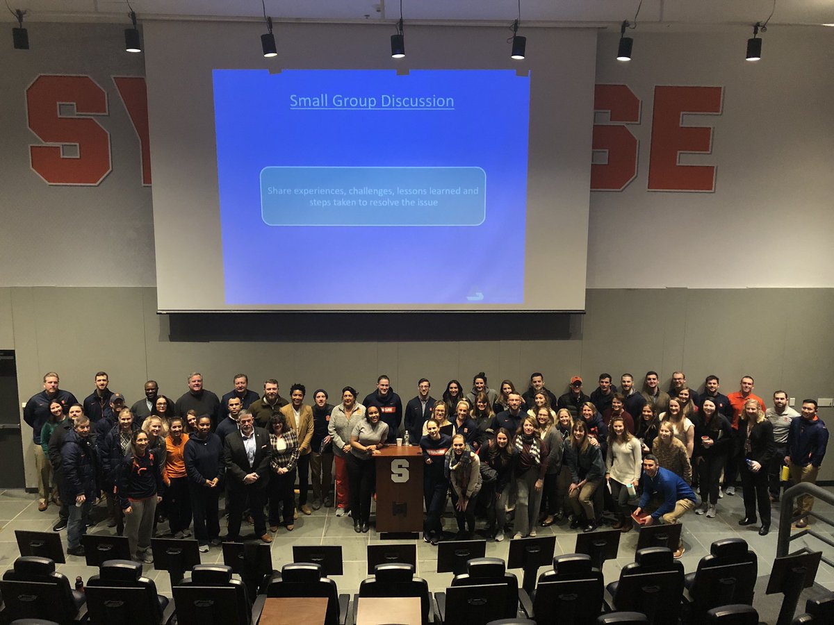 In 2017, @NevinCaple from @LGBTSport spoke with my @WomenLeadersCS IAA East sisters. It was a pleasure to have her share her message with my @cuse family today #WeAreAllOrange #IAAEast17