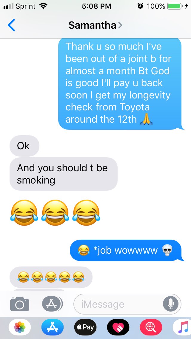 Blackoutski's tweet photo. Too funny not to post a conversation between my older sister & I auto correct can really mess u up sometimes ๐๐ #readbeforeyousend @xLEGXCYx @Childish_josh https://t.co/IoRTG5bkFf
