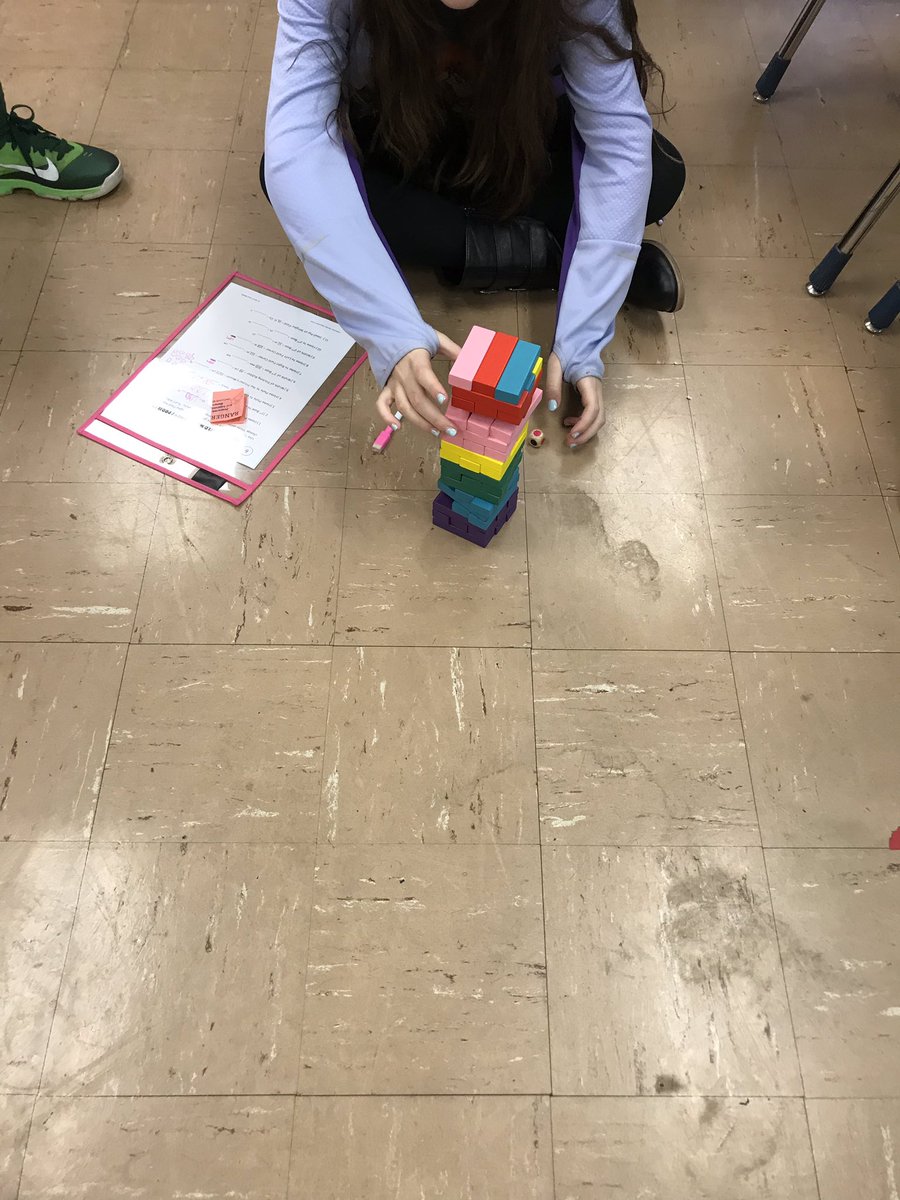 kwomack_teach's tweet photo. Who says math can’t be engaging and fun?  Jenga math anyone?  #mymathletesarethebest https://t.co/spgIPfLtSB