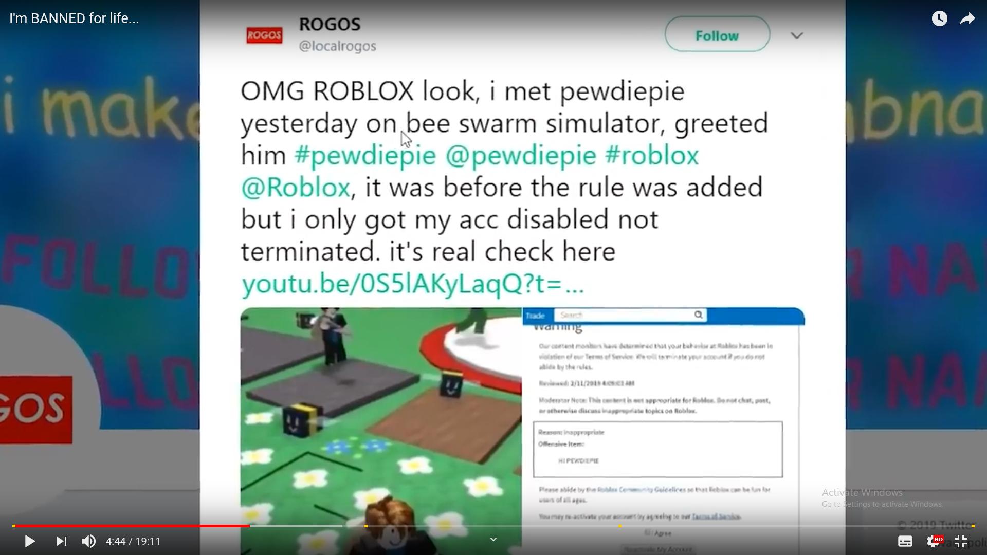 Lab Man On Twitter Roblox Just Don T Play It Unsafe Game Saying Pewdiepie Get You Banned - pewdiepie roblox account