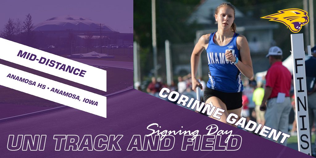 UNITrackFieldXC's tweet photo. The signing season continues. The Panthers add @corinne_gadient. A mid-distance athlete athlete from Anamosa. Congrats Corinne! https://t.co/KBGHElch0G