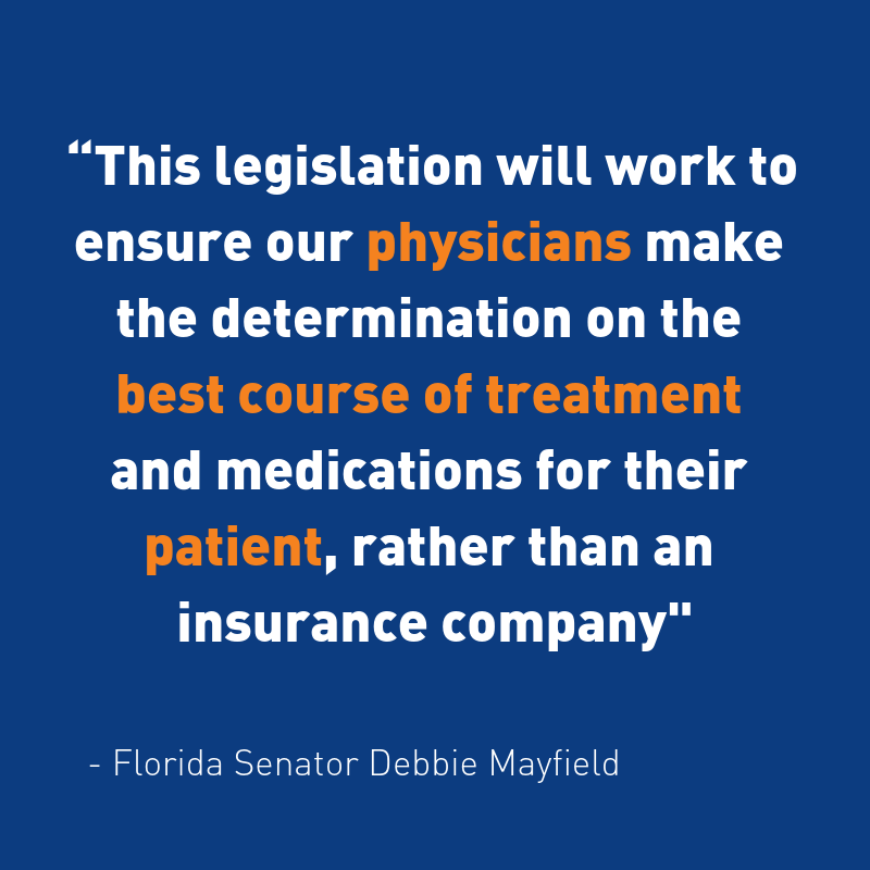 NPF's tweet photo. Thank you @debbie_mayfield for your leadership on #steptherapy reform in Florida! This legislation will improve patient access by creating a clear exceptions process for step therapy so patients don't have to #failfirst. #NPFadvocacy @PatientAccessFL https://t.co/DZrF1O6Hhj https://t.co/RCeBgT0LTE