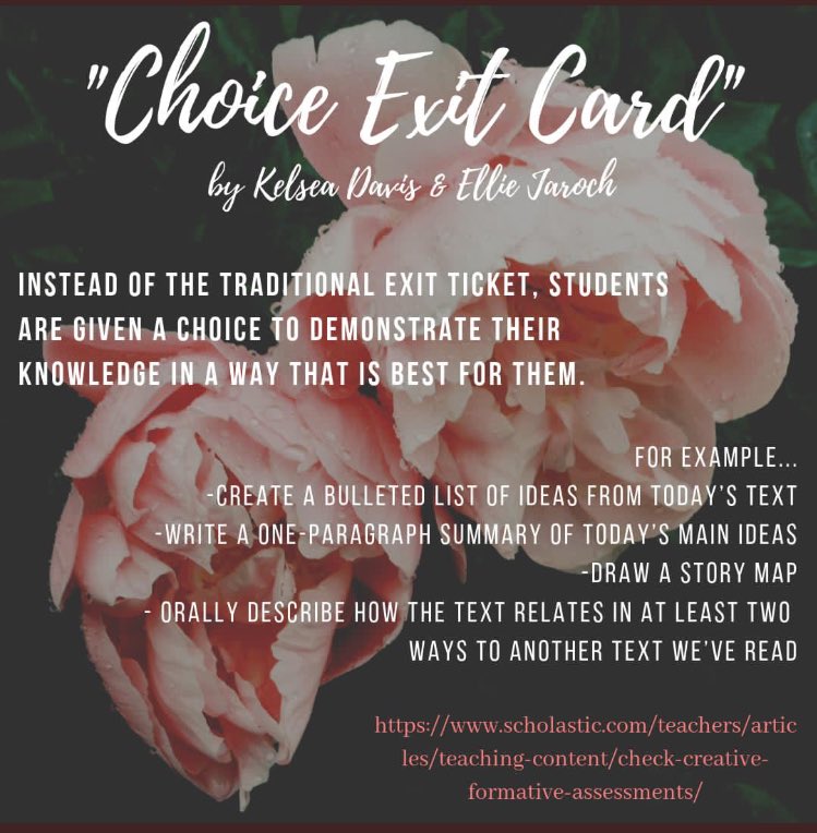 MissDavis2019's tweet photo. #ED317 We know that student choice is best practice... so why not incorporate it into assessment? https://t.co/w6At1cH1Zl