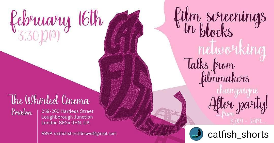 #Repost <a href="/Catfishshorts/">Catfish Shorts</a>
This Sat Feb 16 the big Catfish #shortsfilm fest is here at <a href="/whirledcinema/">Whirled Cinema</a> catch some awesome shorts, amazing panels &amp; enjoy a glass of champagne!! Get Tkts: Hope to see you here!!

#festival #film #women #girlpower #ukfilm #brixton #gettickets #events #wif