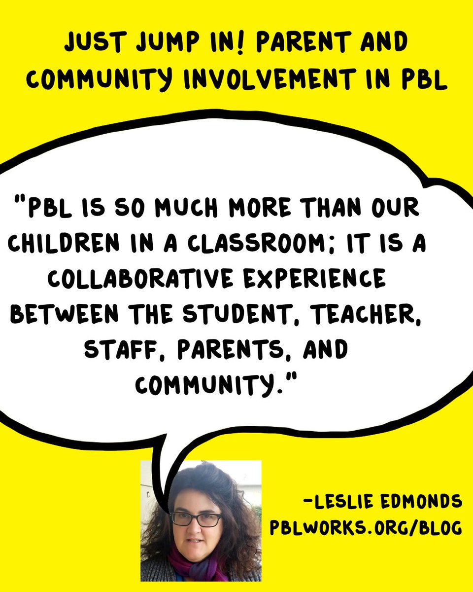 PBLWorks's tweet photo. NEW Guest Blog! A parent shares 5 tips for learning about your child’s #PBL experiences in school and joining in when you can—and celebrates the benefits.
https://t.co/dV1Nq2MCBT #PBLParent #edu #k12 #classroom #teacher #parents #hqpbl https://t.co/n3kG3XPXXu