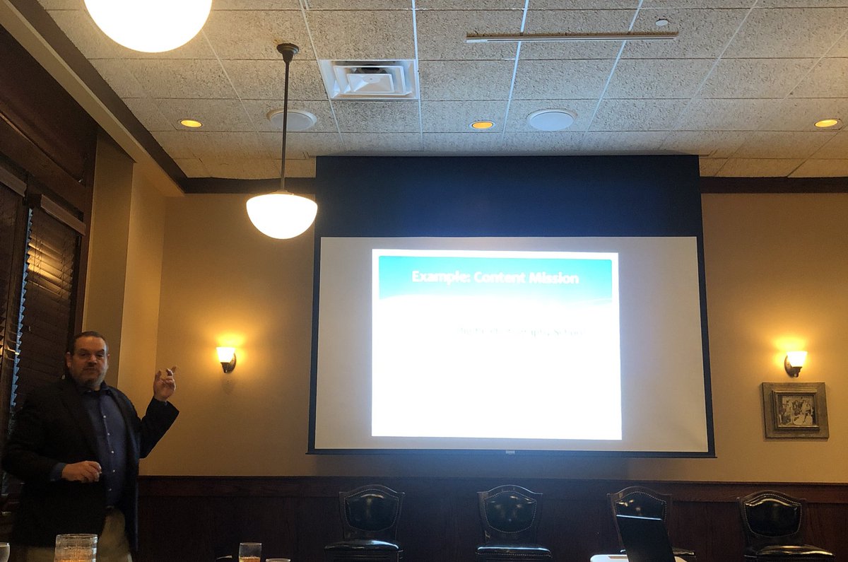 ANA_ATL's tweet photo. We’re listening to @GeorgeStenitzer on how to leapfrog the competition with content marketing @Maggianos in Buckhead #ANABMA #contentmarketing https://t.co/UYdKwje6MB