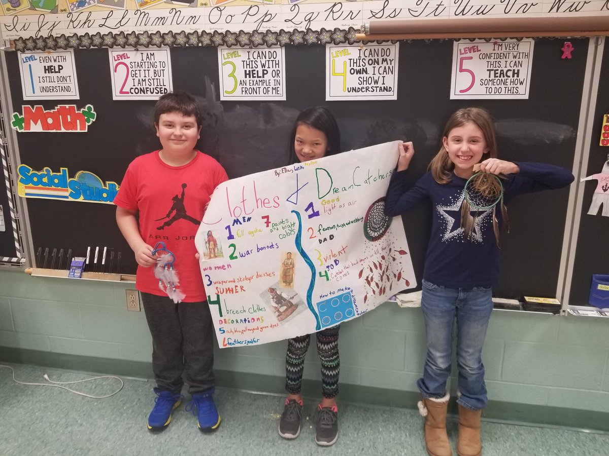 HNSonger's tweet photo. On Friday, my 4th grade students presented their posters on the Ojibwa tribe. They did such a great job and put so much work into these posters. https://t.co/9z0LWRbzYr