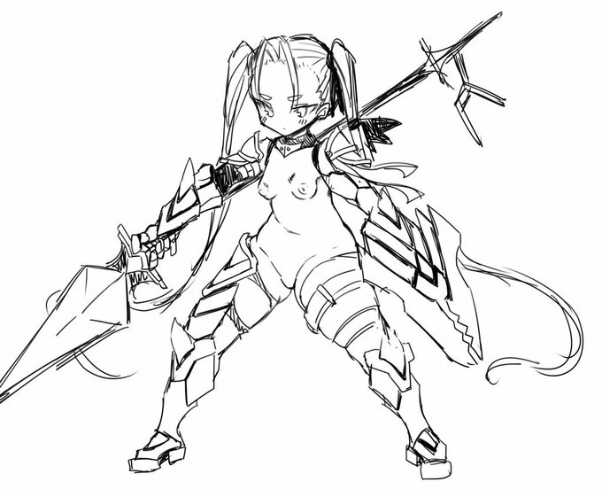 なんとなくアーマーの子
逆ビキニアーマーをイメージしたけれどやや違う感じもする 