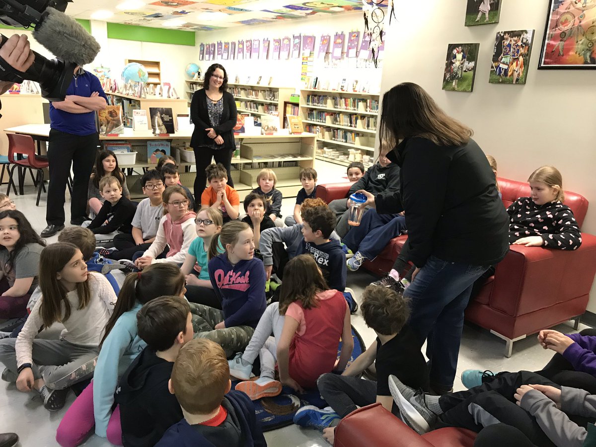 Mt. Stewart Schoolgrade 3 &amp; 4 students receive their salmon eggs from “Salmon Are Our Friends” coordinator, Eliza Knockwood while CBC and Harmony Wagner film the experience. <a href="/cbclandandsea/">land and sea</a> <a href="/AbegweitMikmaq/">Abegweit First Nation</a> <a href="/abegweithatch/">Abegweit Hatchery</a> <a href="/_harmonywagner/">harmony wagner</a> #PEIFilm