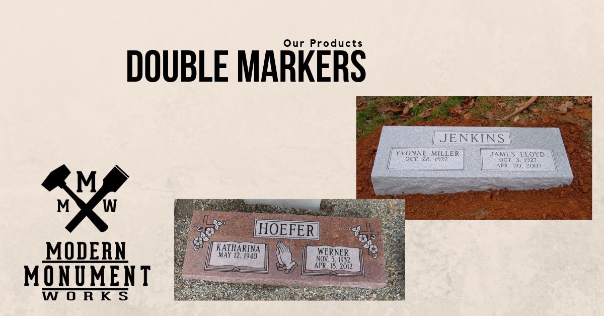 ModernMonuments's tweet photo. Our Double Marker is a flat granite marker designed for two people that can be installed level with the ground or above the ground sitting on a cement or granite pad. #ModernMonuments #Cleburne #Headstones #GraveMarkers https://t.co/mcJ5YJk6K4 https://t.co/wd6iXYinFd