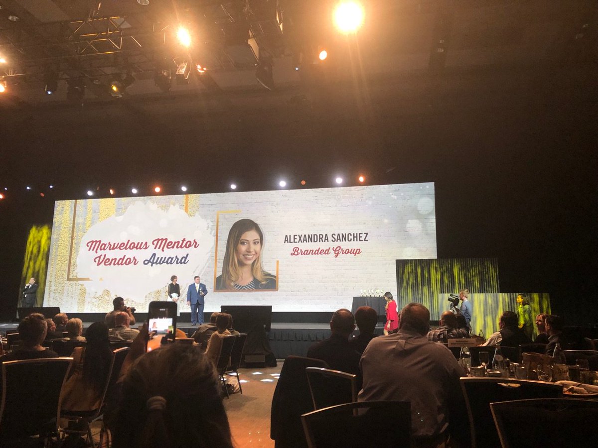 thebrandedgroup's tweet photo. Our last day at #RFMA2019 was quite eventful! #BeBetter team member Alexandra Sanchez was awarded a #RFMy! She was awarded as a Marvelous Mentor for her great efforts in growing the sales team! #BeBetter https://t.co/ixfvRUDvrc