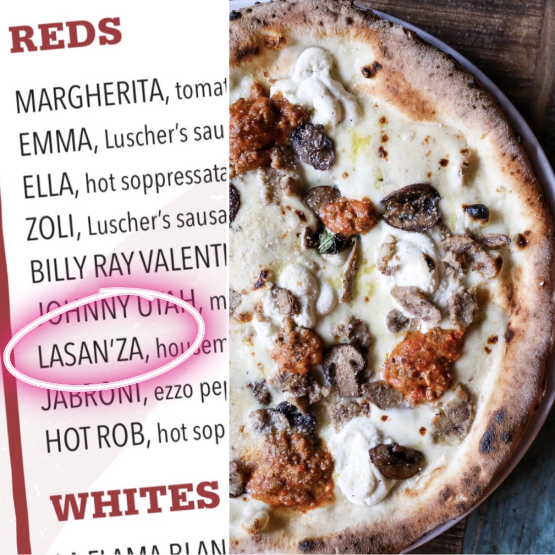 Look what y’all made me do!! Last month’s Pizza of the Month was so freaking popular, we decided to throw that bish on the permanent menu!! #lasanza #blessup