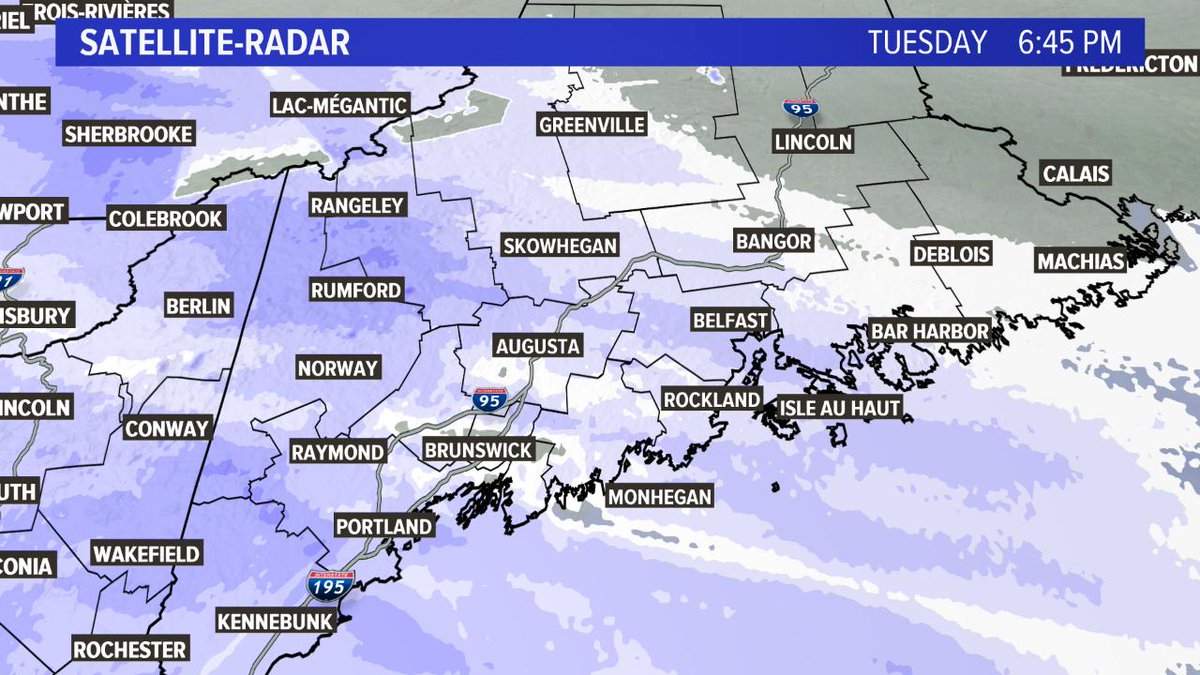 MeteoroloJess's tweet photo. It looks like it's snowing in Augusta, but a viewer there says it is not! That's virga for you. 

Please send us your snowfall reports tonight &amp; tomorrow! Thank you :) Stay safe!

#virga #dryair #cmonsnow https://t.co/aRVpm7qsnO