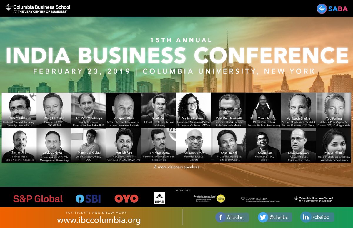 cbsibc1's tweet photo. How will India unlock its demographic dividend? What does its future look like? Hear from influential voices of India's tech & biz, policy & financial sectors, in New York!
Attend 15th India Business Conference at Columbia University: https://t.co/5xvzKOWGfq
#cbsibc @CBSIBC https://t.co/xJIWSj3Ycu