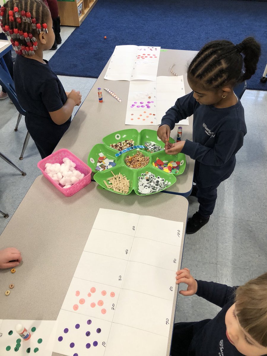 DOSullivanPreKA's tweet photo. Lots of fun counting on this 100th day!! @sjp2calowermill https://t.co/332KrPna90
