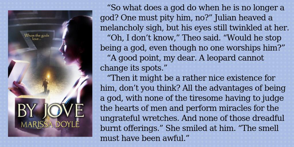 marissadoyle's tweet photo. I HEART #bookqw! In this week's snippet from BY JOVE, Theo is discussing what happens to gods when they're no longer gods within someone who might know a thing or two about the topic...
#bookviewcafe #romance
https://t.co/NuaWl8QW1z https://t.co/cX44iM98US
