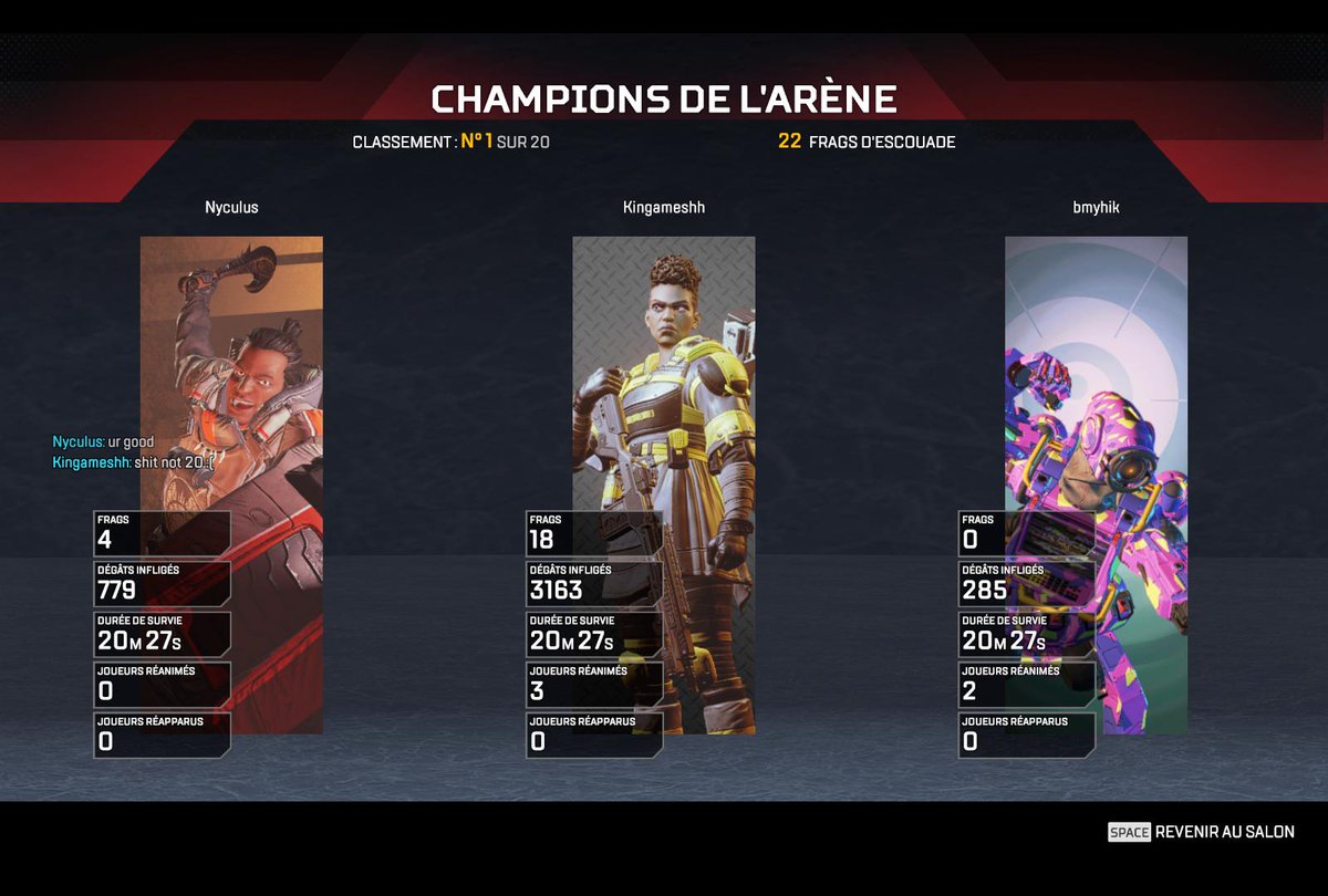 Kingamesh's tweet photo. 18k sur Apex Legends pour entamer la journée https://t.co/v3jiOq818W