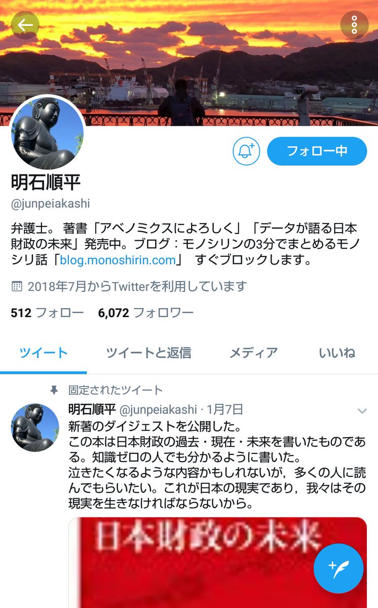 三ツ沢ネオ 国債は借金ではありません 財務省をぶっ壊す 自分で直ぐブロックします って開き直ってますから 議論する気なんて 毛頭無いよ 論破以前の問題 しかも 弁護士ってマーケットに一番弱い職業の1つに思うよ 経験則として