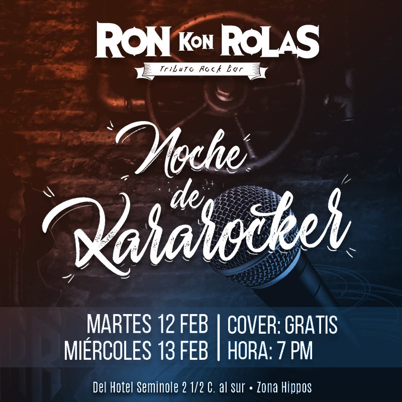 Esta Noche comienzan los #KaraRocker 🎤 de la semana, canta todas las rolas que quieras en nuestro escenario y demuestra tu talento 🤘😎 te esperamos desde las 7 pm, entrada gratis
#Karaoke #Rock #Feb12 #Feb13