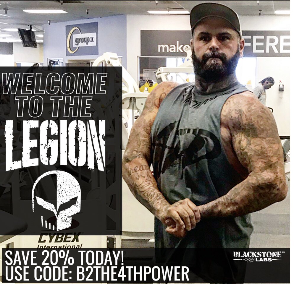 b2the4thpower's tweet photo. Use the link in my bio and my discount code B2the4thpower and get 20% off your order with @blackstonelabs_official #Preworkout #BCAA #Protein #TeamBulman #AngryDadPodcast #BlackStoneLabs #BlackStoneLabsLegion #TattooBodyBuilder #InkedUpBodyBuilder #InkedAndBearded https://t.co/aeYTipp1t9
