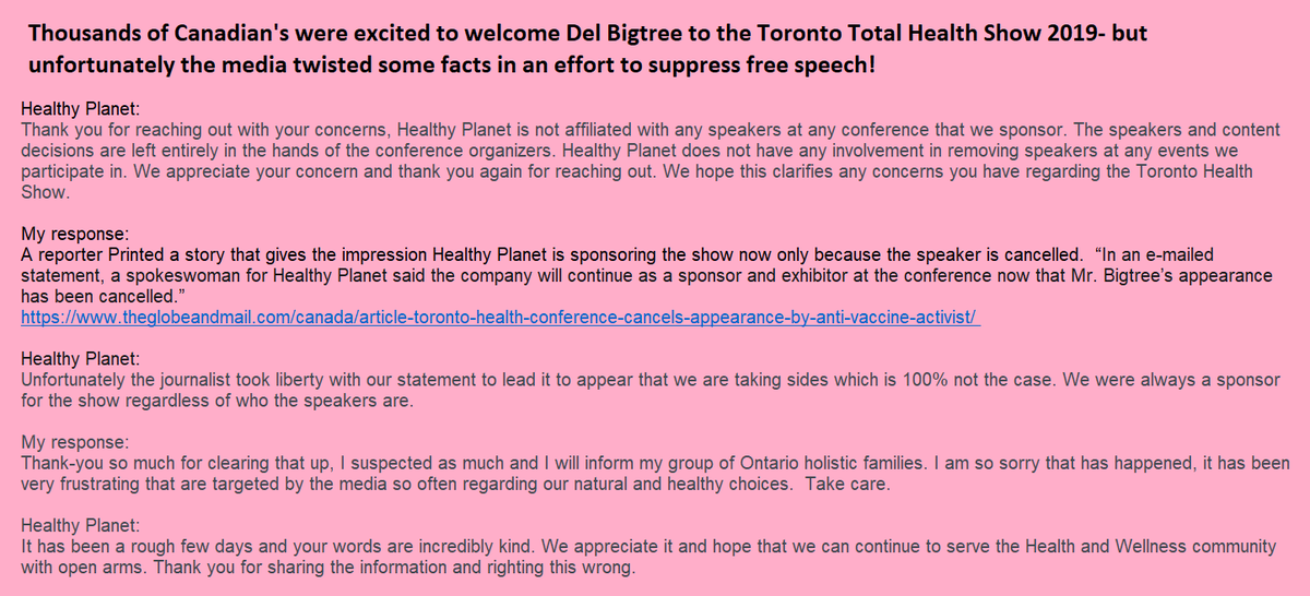 AnnaBrockovich's tweet photo. A very enlightening conversation with Total Health Show Sponsor #CanadalovesDelBigtree #truthrevealed #mediamanipulation #totalhealthshow #Notransparency #noaccountability #Vaccininjurycanada https://t.co/e7s9rF6oeZ